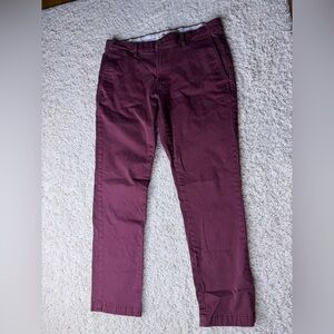 Men’s 32x28 GoodThreads Burgundy Casual Skinny Pants